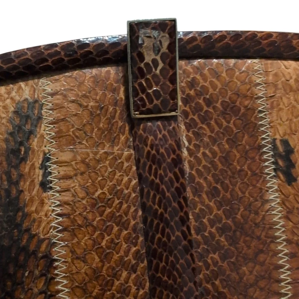 VTG King Cobra Snakeskin Clutch Purse Shoulder Bag Natural Bespoke